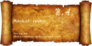 Maskal Andor névjegykártya